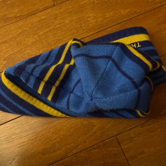 The North Face Snow Hat Beanie Blue Yellow Stripes Striped Ski Outdoor Youth - Picture 3 of 6